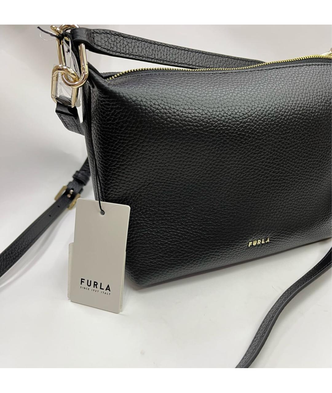 FURLA Черная кожаная сумка через плечо, фото 3
