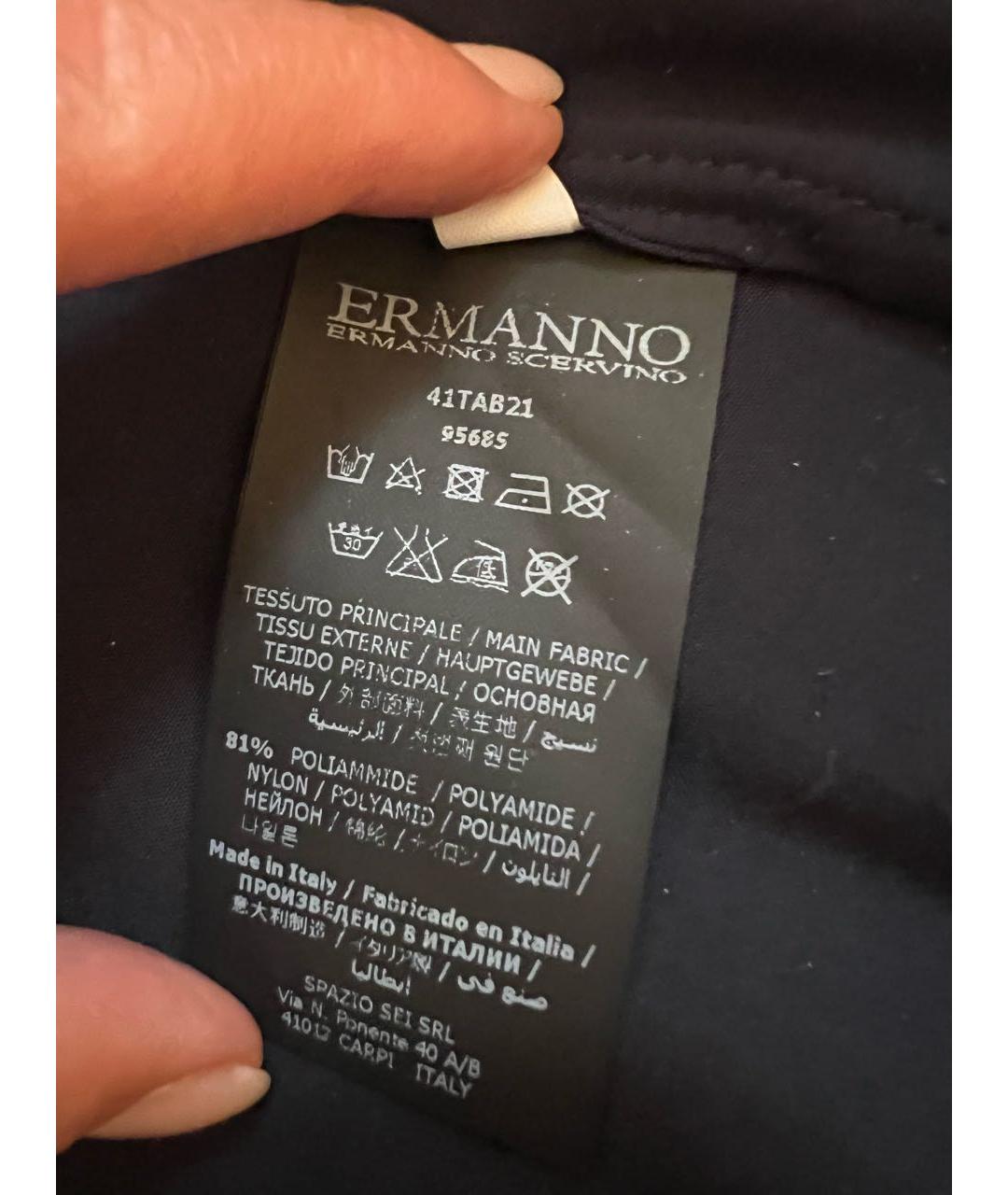 ERMANNO SCERVINO Темно-синее кружевное повседневное платье, фото 7
