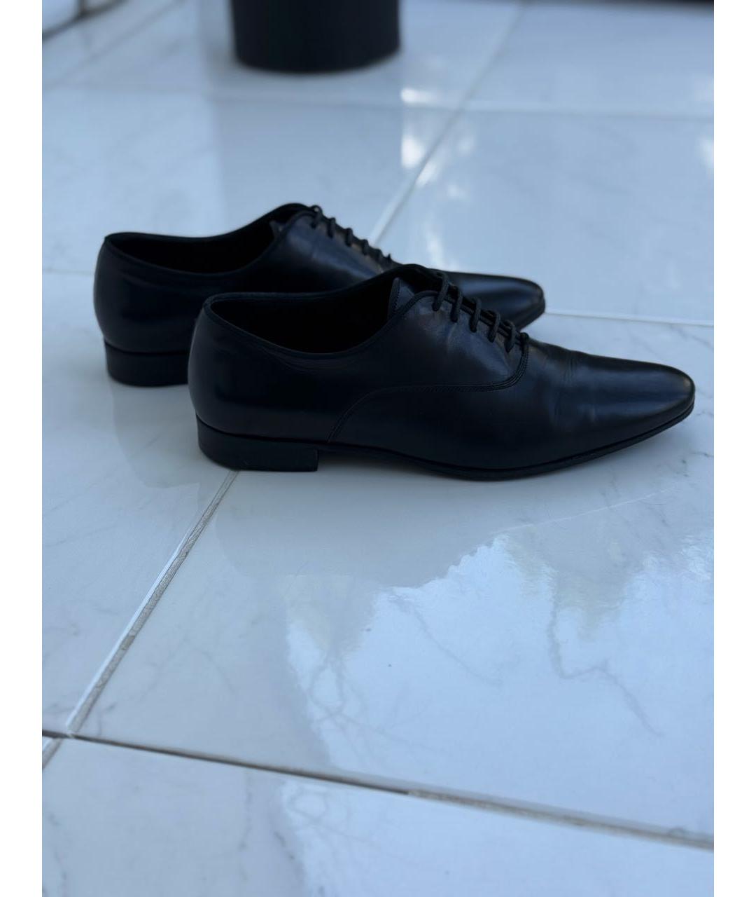 SAINT LAURENT Черные кожаные брогги и оксфорды, фото 2
