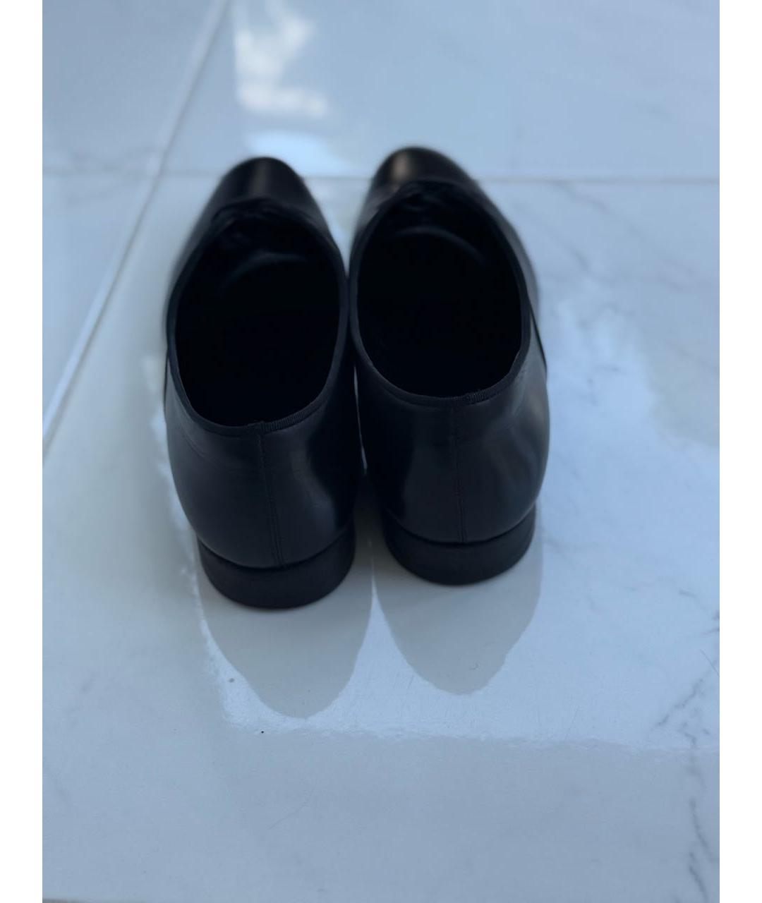 SAINT LAURENT Черные кожаные брогги и оксфорды, фото 4