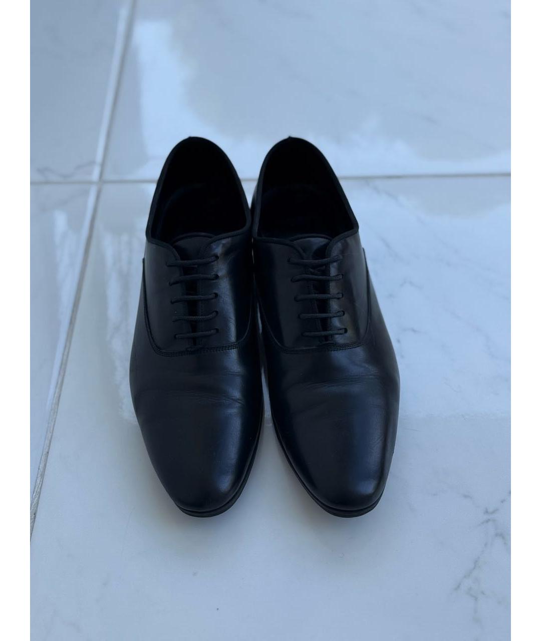 SAINT LAURENT Черные кожаные брогги и оксфорды, фото 3