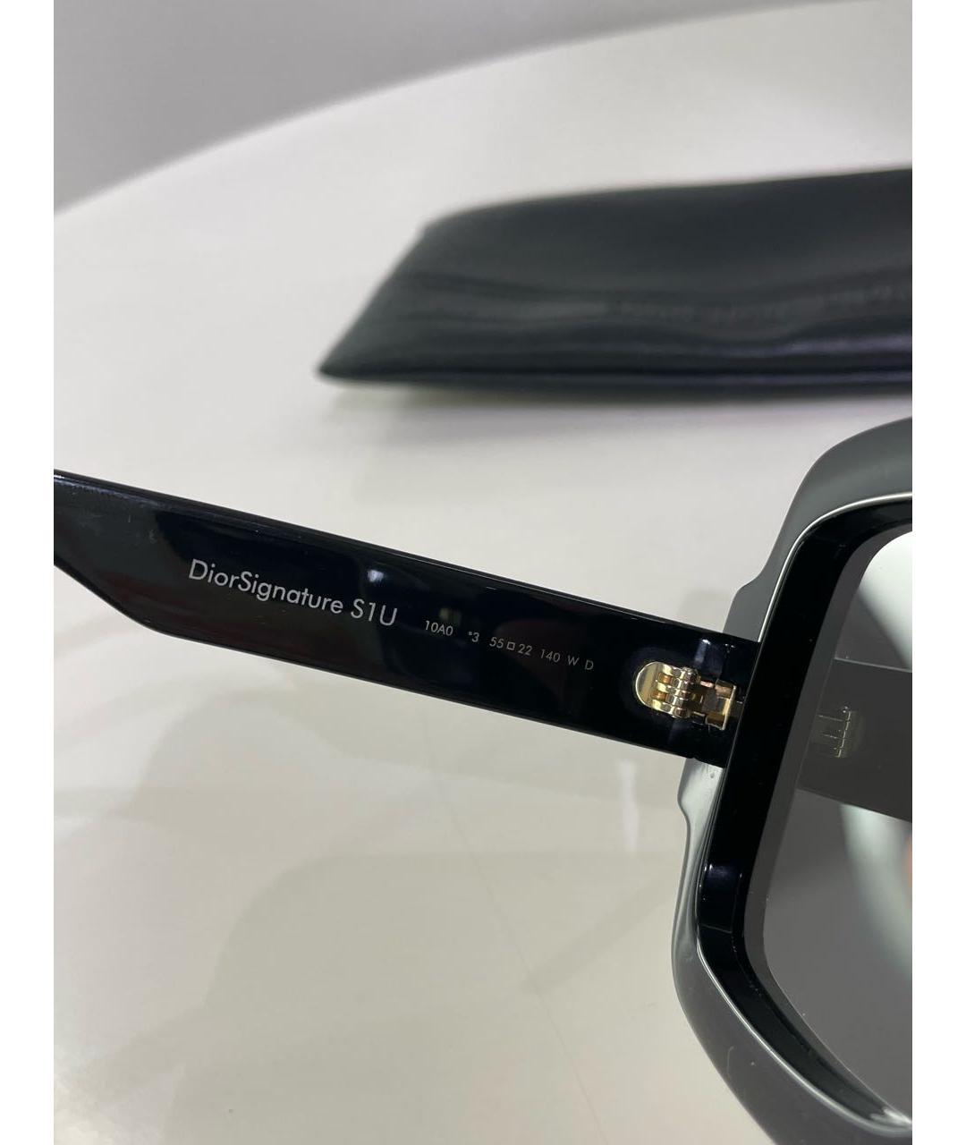 CHRISTIAN DIOR Черные пластиковые солнцезащитные очки, фото 8