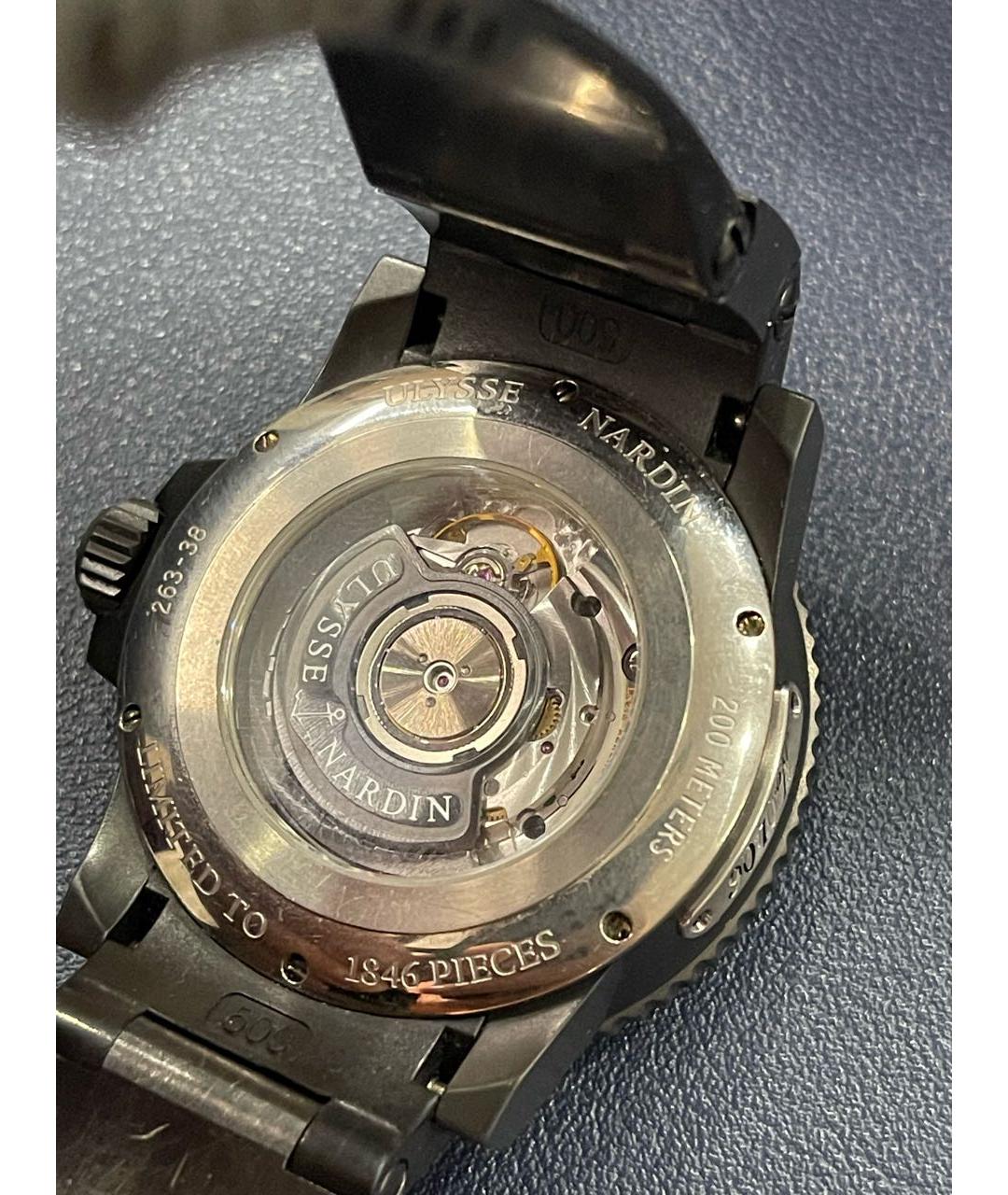 Ulysse Nardin Черные стальные часы, фото 2