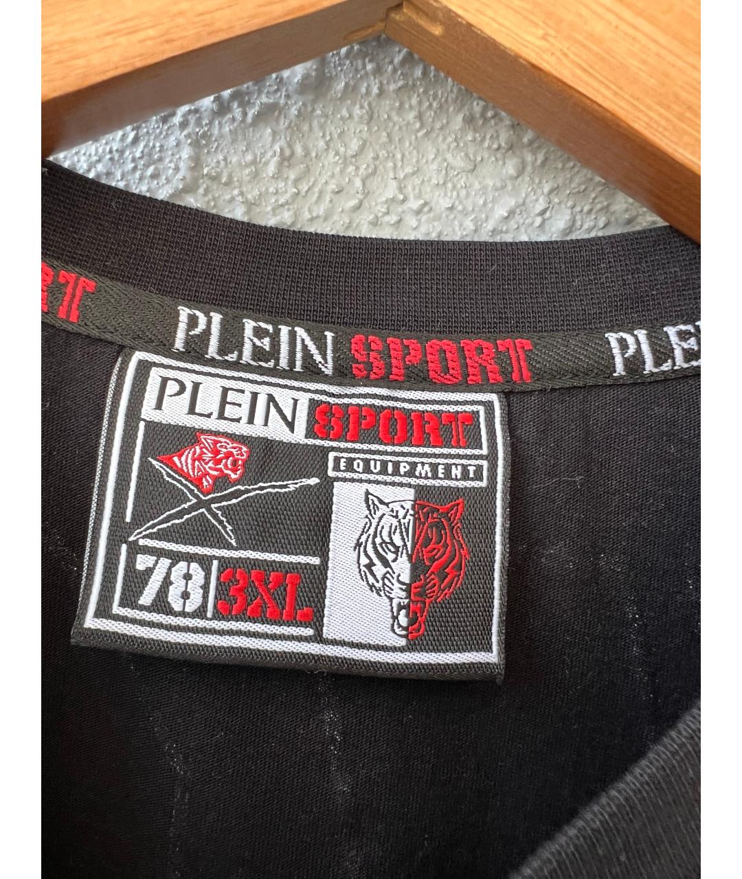 PLEIN SPORT Черная хлопковая футболка, фото 3