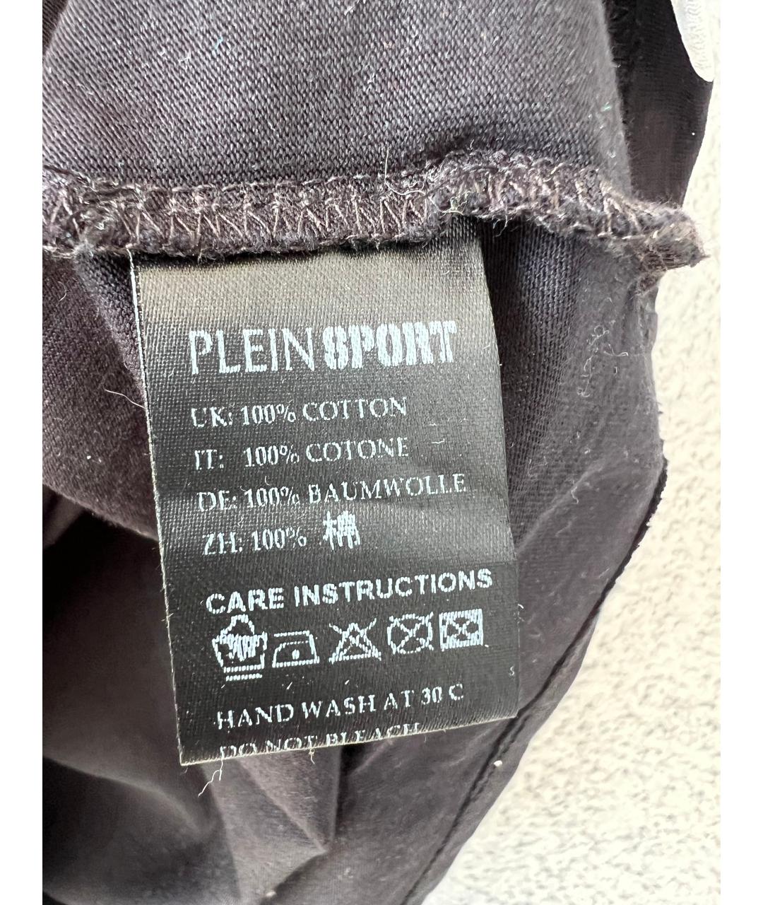 PLEIN SPORT Черная хлопковая футболка, фото 4