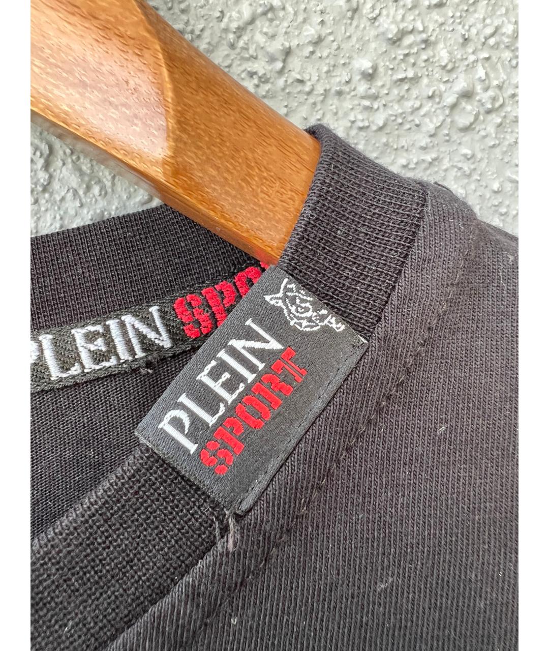 PLEIN SPORT Черная хлопковая футболка, фото 2