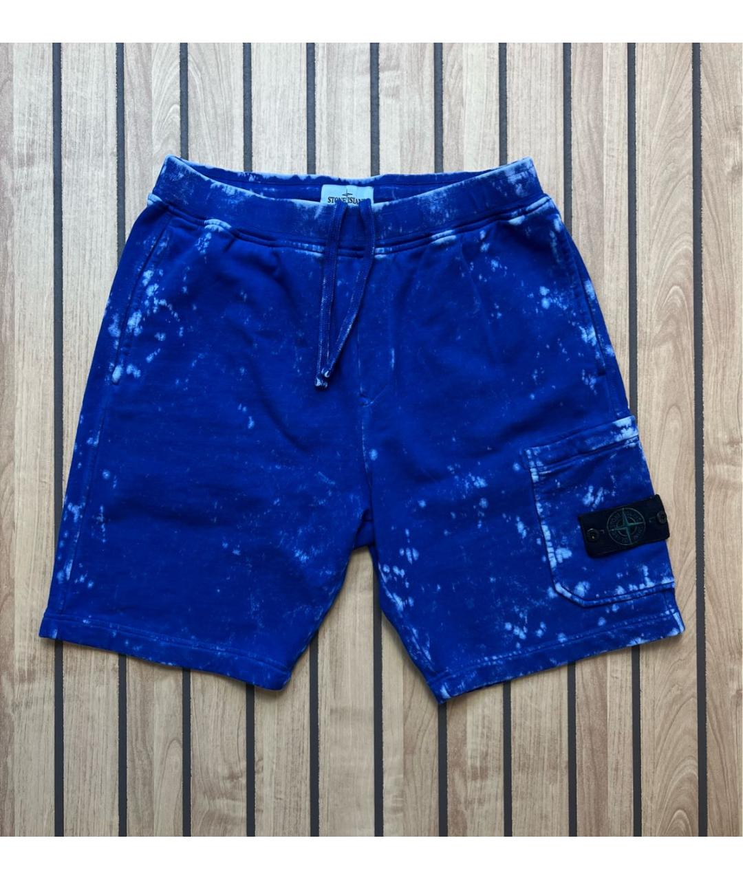 STONE ISLAND Синие хлопковые шорты, фото 5