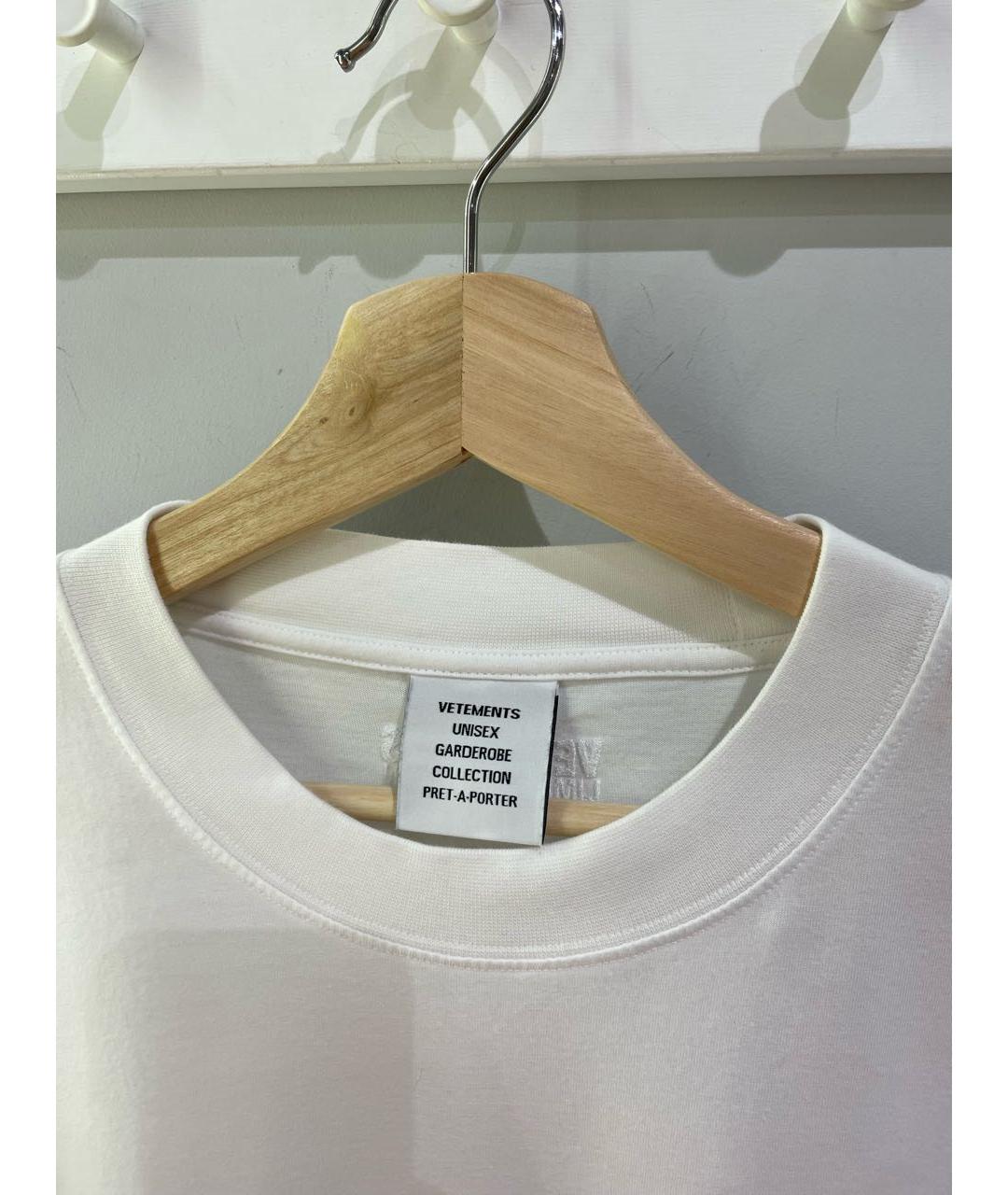VETEMENTS Белая хлопковая футболка, фото 3