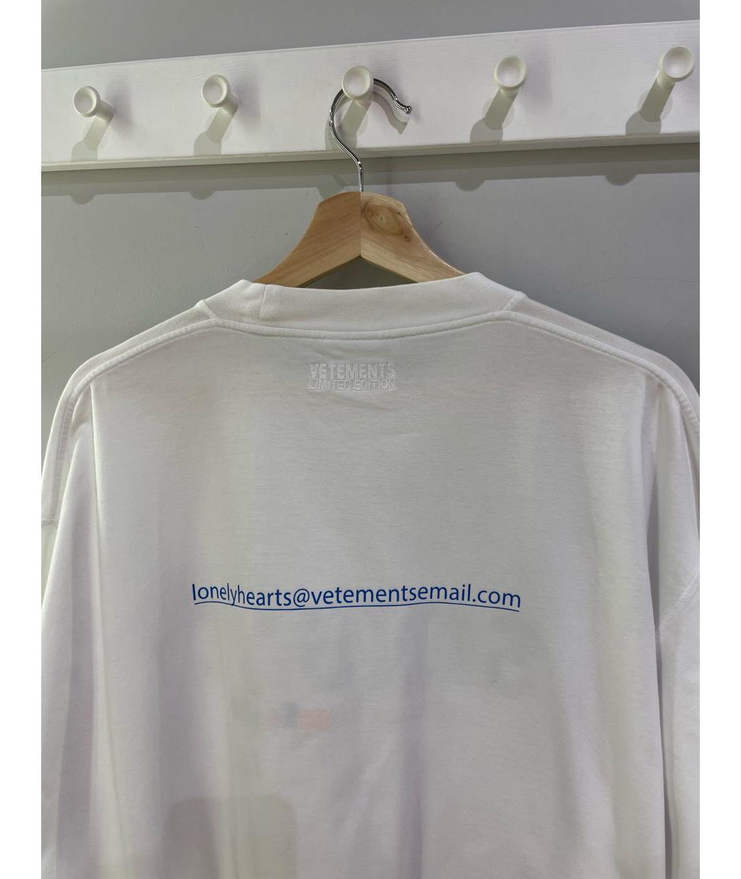 VETEMENTS Белая хлопковая футболка, фото 5
