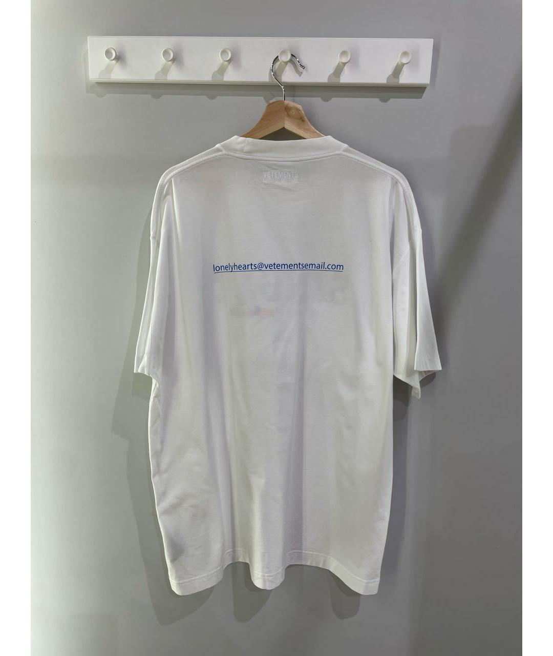 VETEMENTS Белая хлопковая футболка, фото 4