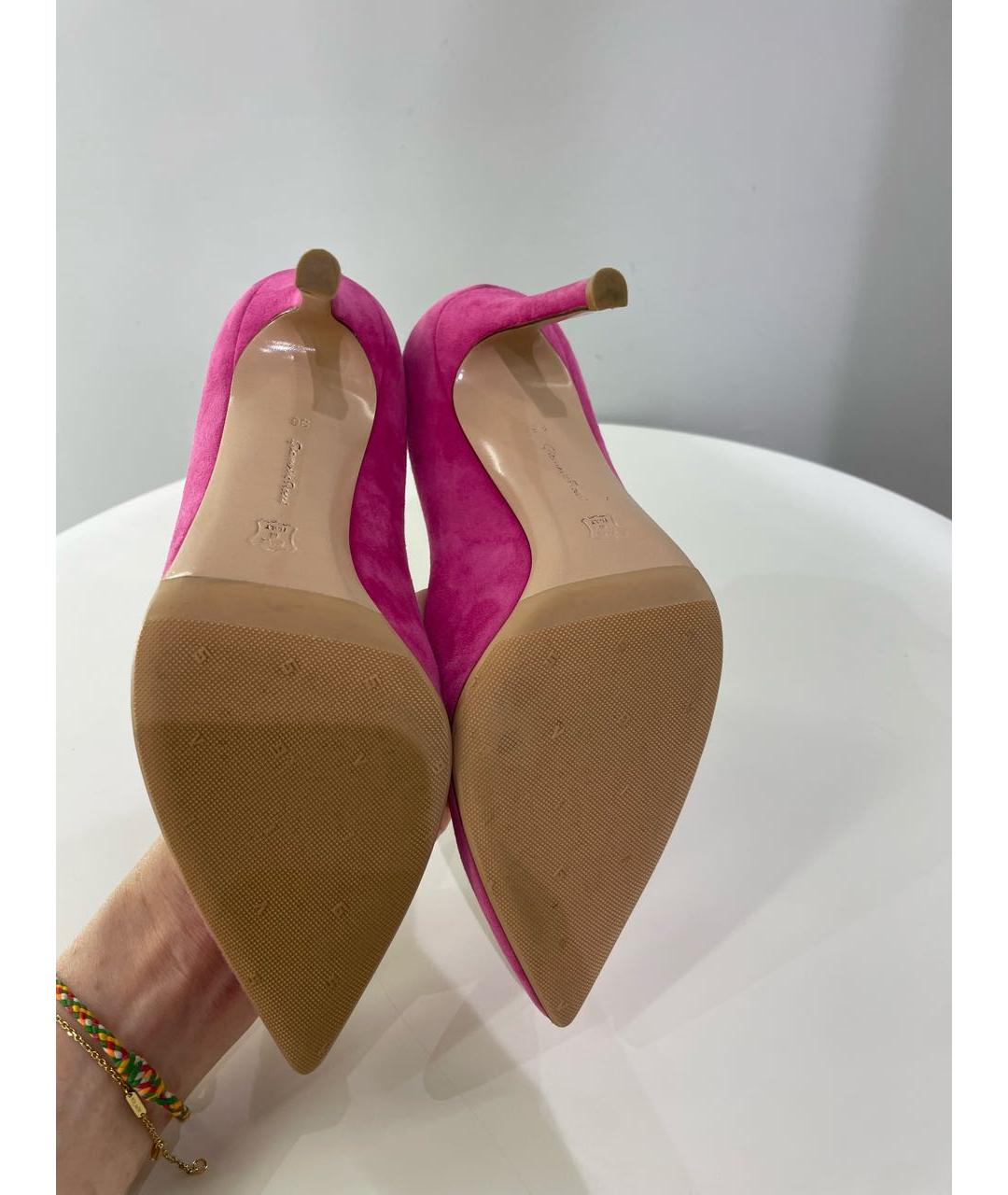 GIANVITO ROSSI Розовые замшевые туфли, фото 6
