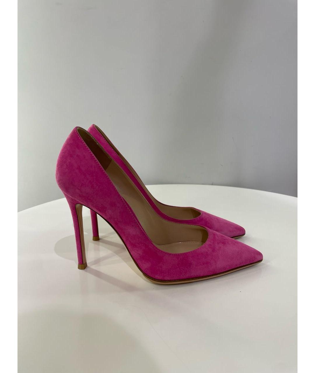 GIANVITO ROSSI Розовые замшевые туфли, фото 3