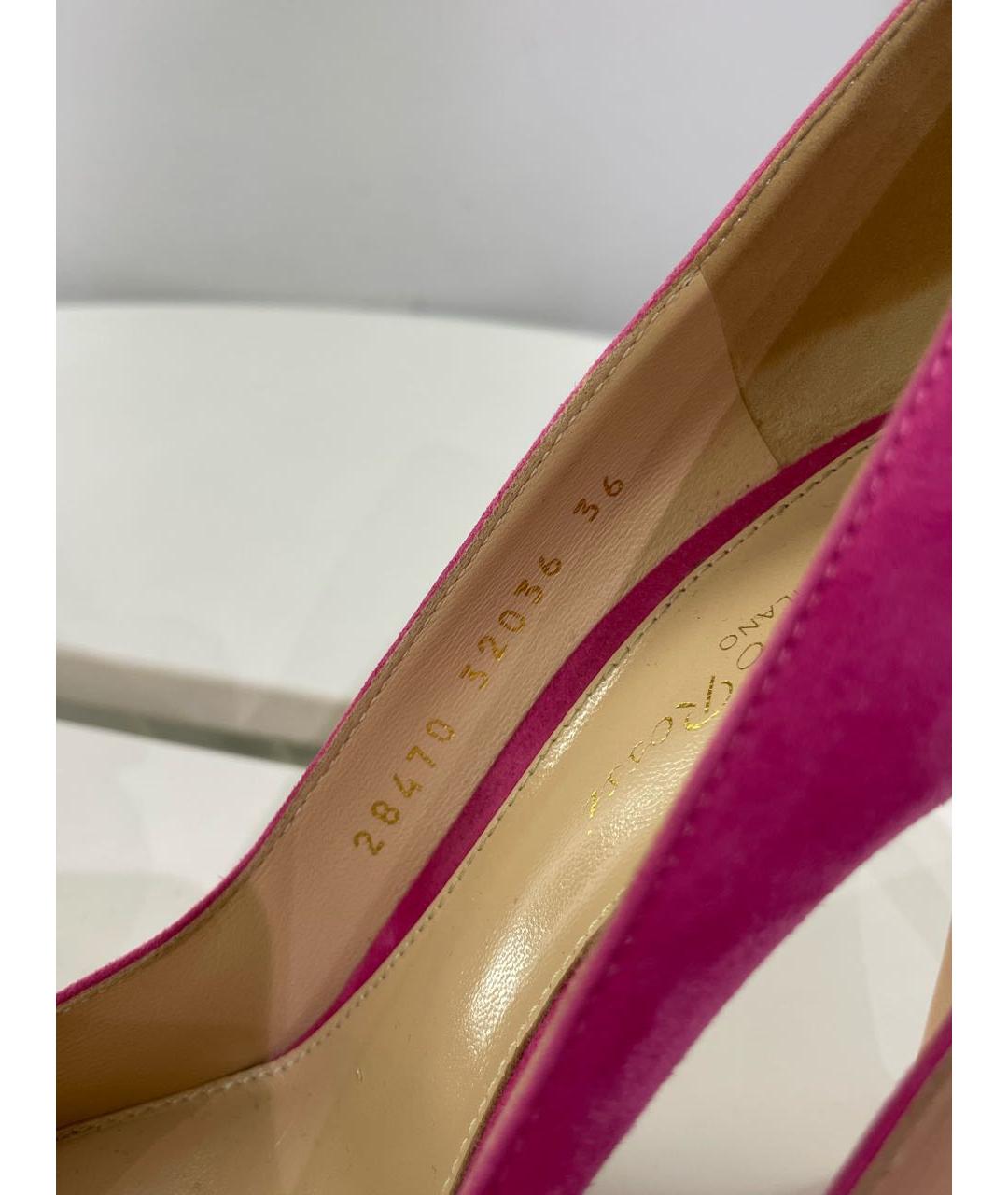 GIANVITO ROSSI Розовые замшевые туфли, фото 7