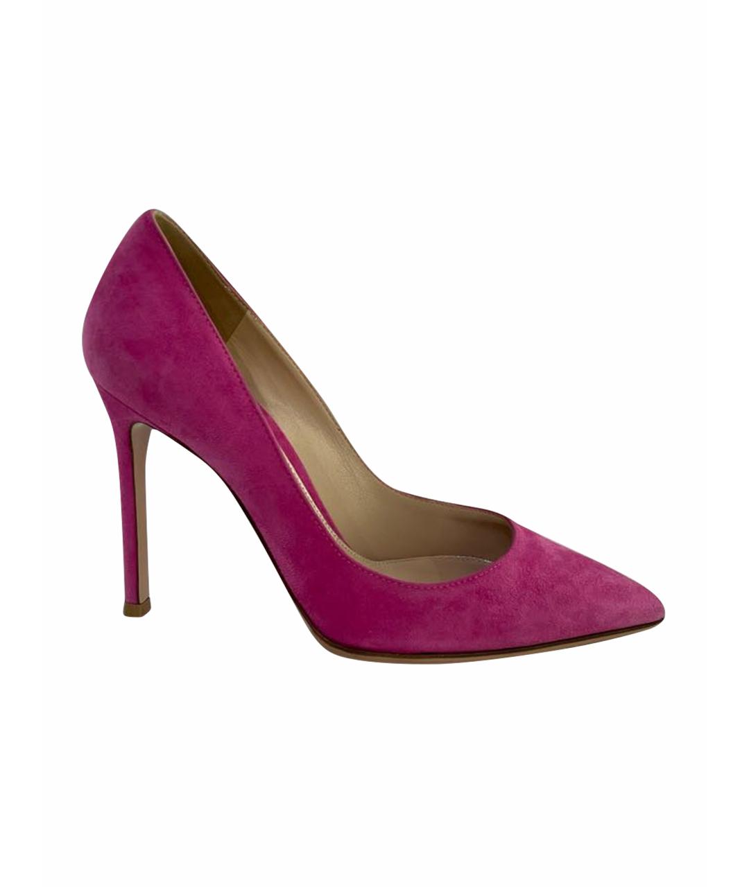 GIANVITO ROSSI Розовые замшевые туфли, фото 8