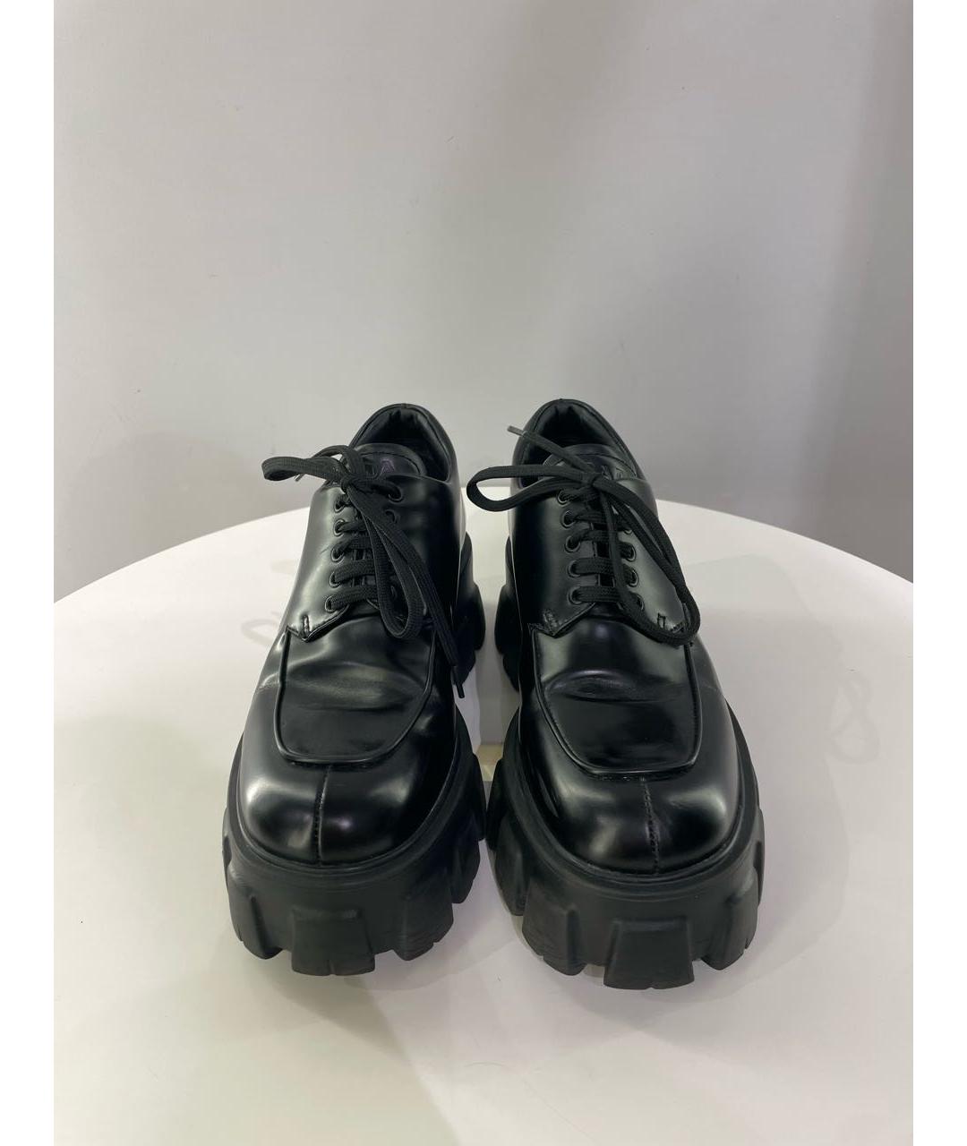 PRADA Черные кожаные брогги и оксфорды, фото 2