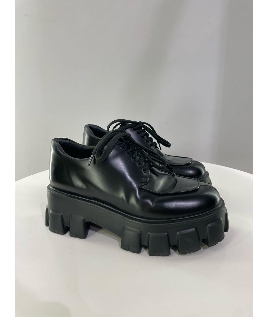 PRADA Черные кожаные брогги и оксфорды, фото 3