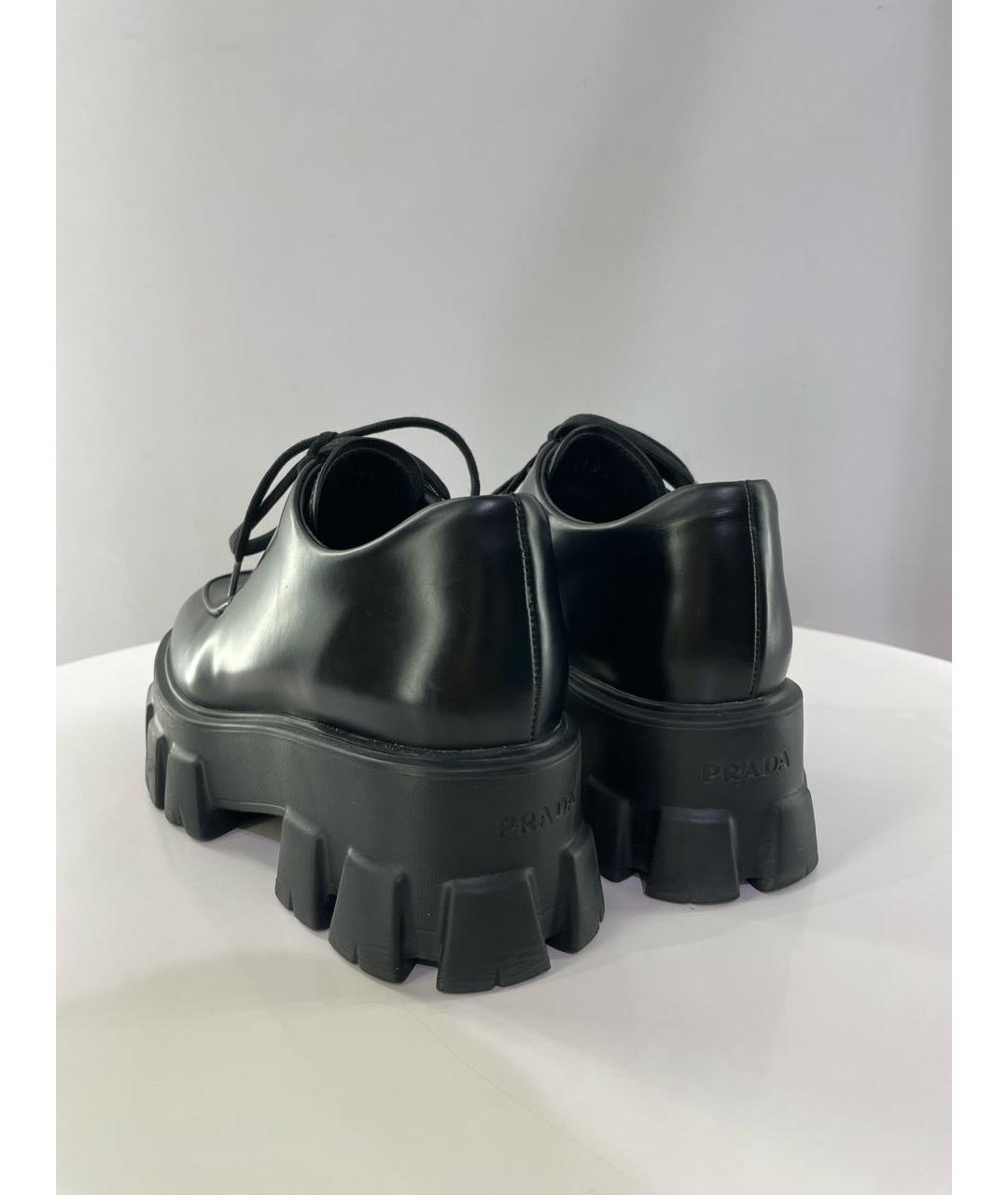 PRADA Черные кожаные брогги и оксфорды, фото 5