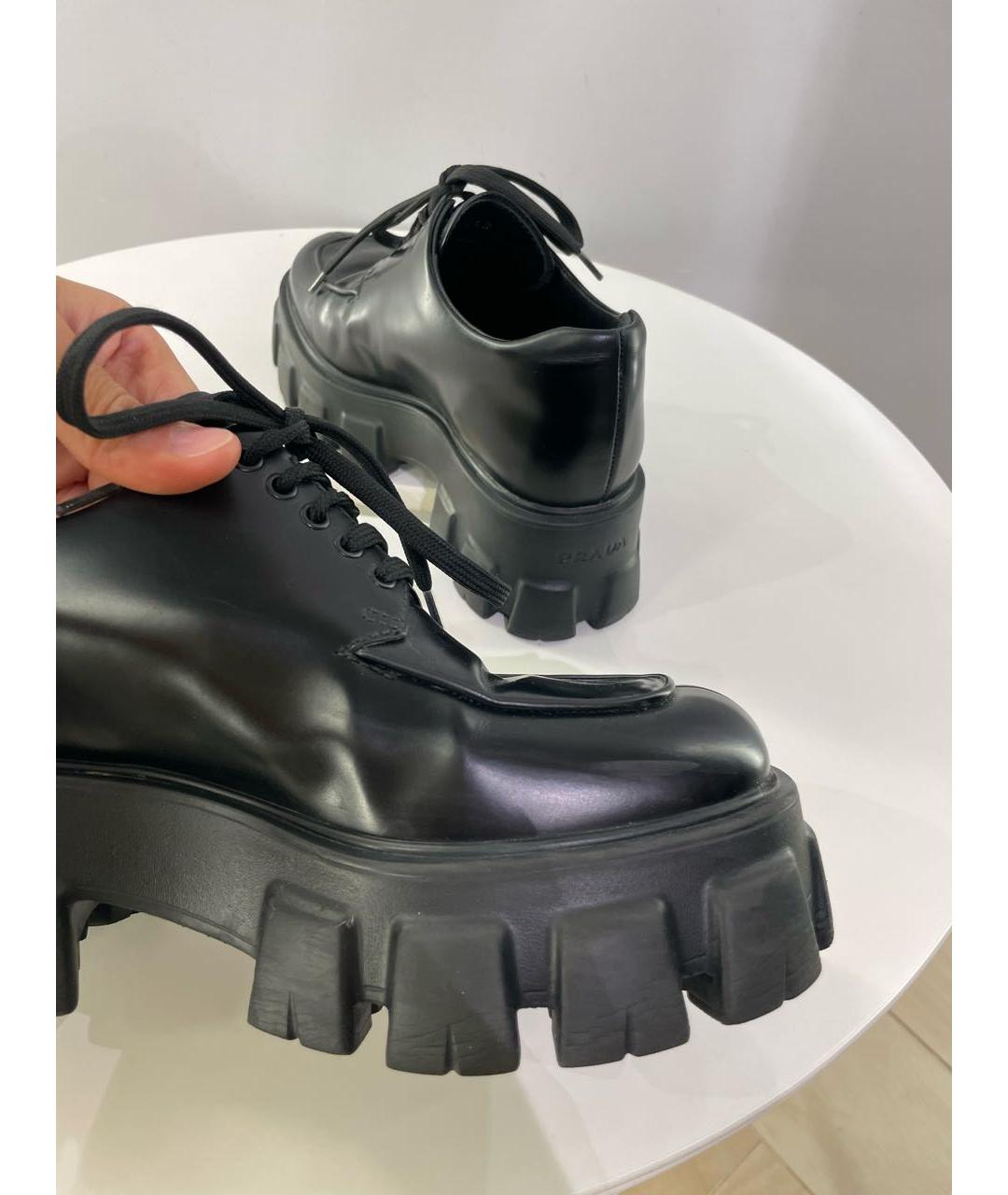 PRADA Черные кожаные брогги и оксфорды, фото 7