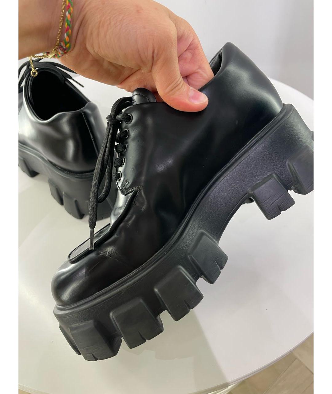 PRADA Черные кожаные брогги и оксфорды, фото 8