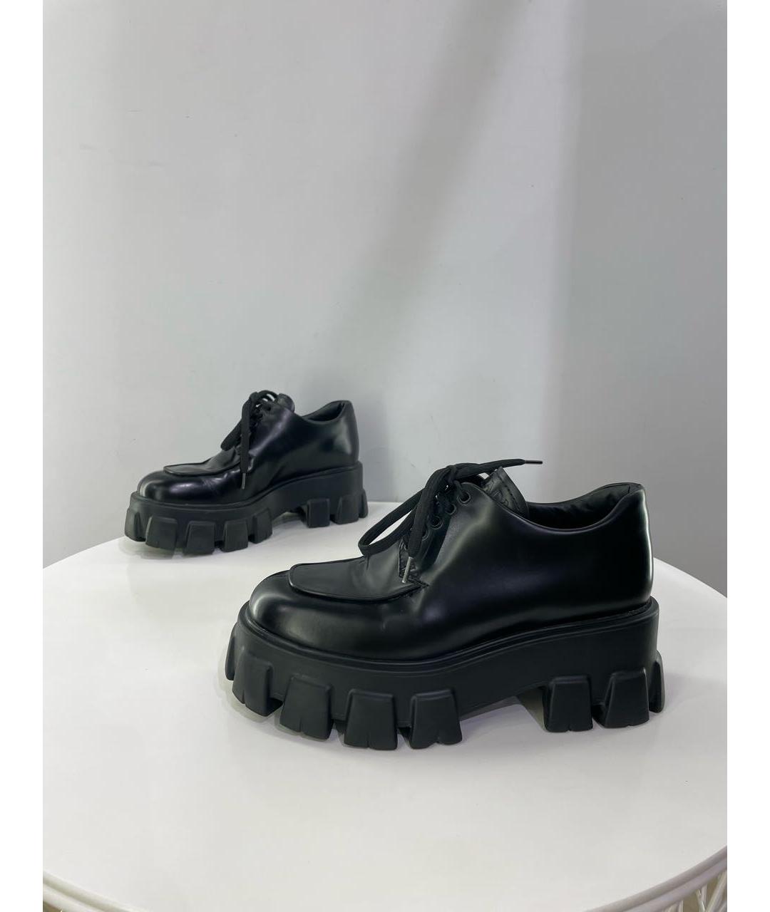 PRADA Черные кожаные брогги и оксфорды, фото 9