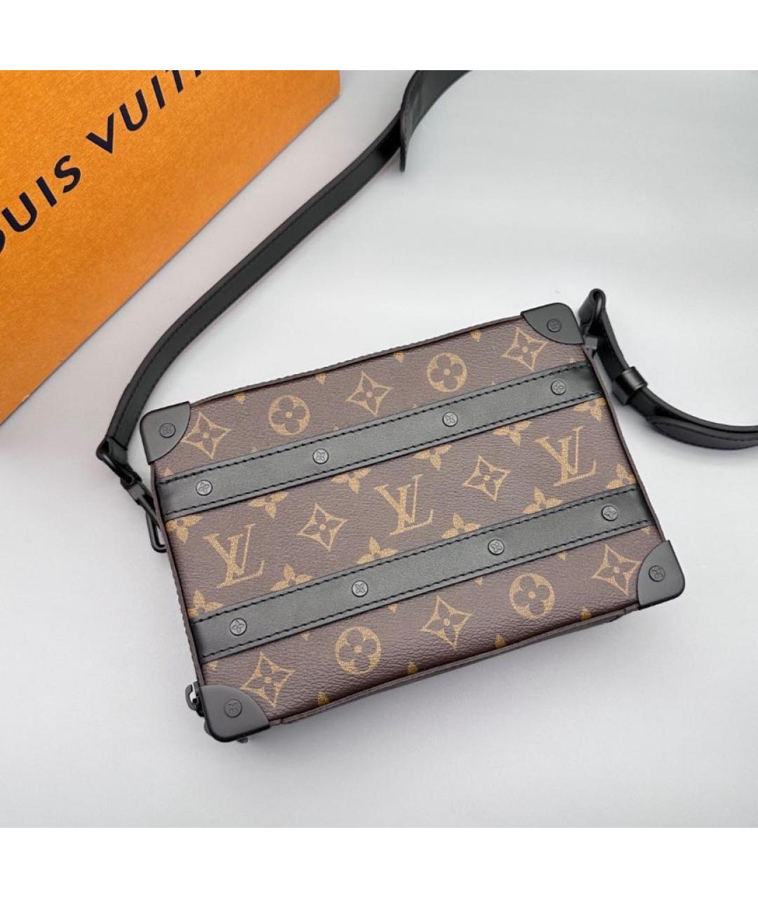 LOUIS VUITTON Коричневая кожаная сумка на плечо, фото 4