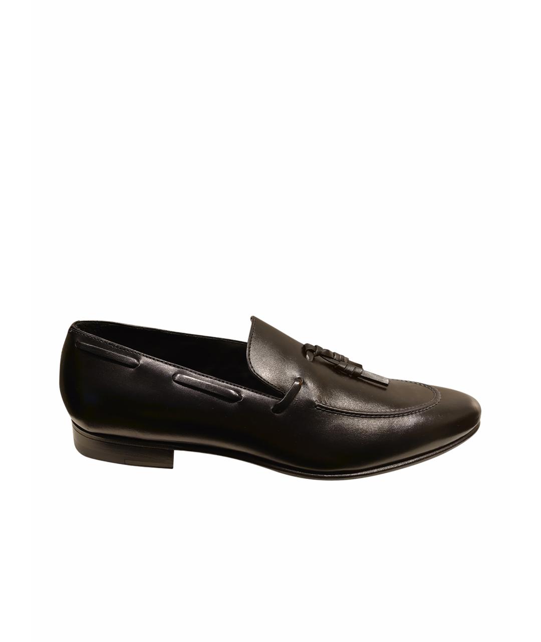 SAINT LAURENT Черные кожаные лоферы, фото 1