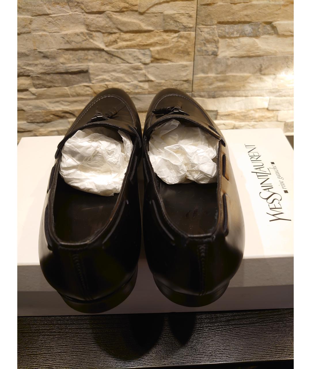 SAINT LAURENT Черные кожаные лоферы, фото 3