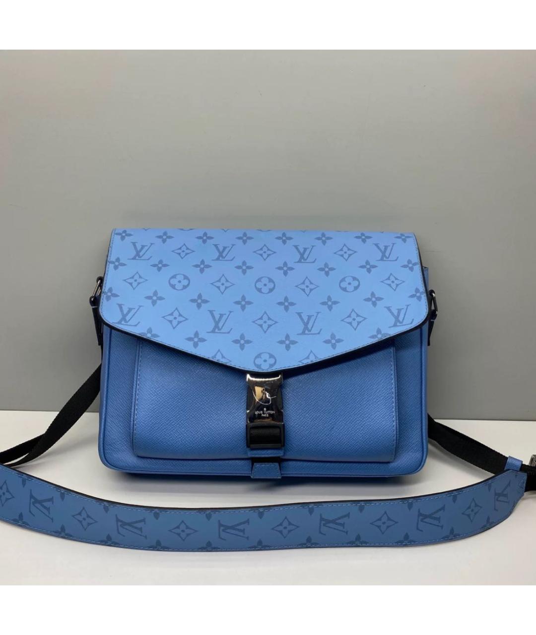 LOUIS VUITTON Синяя кожаная сумка на плечо, фото 3
