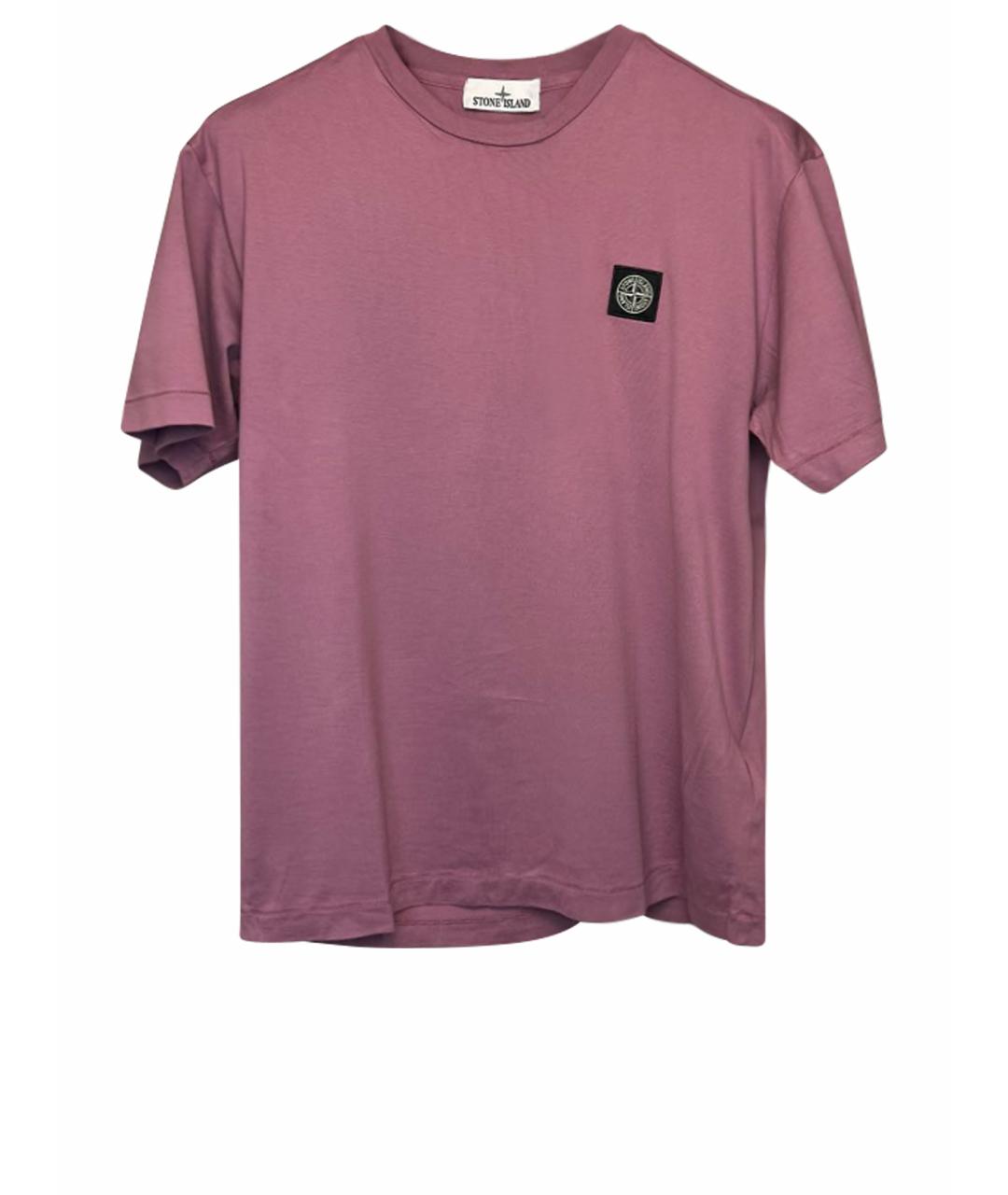 STONE ISLAND Розовая хлопковая футболка, фото 1