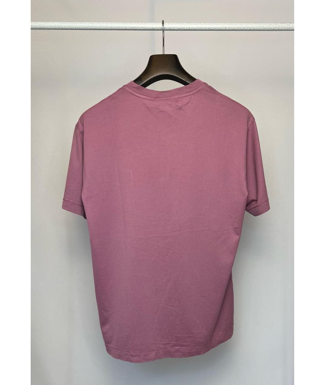 STONE ISLAND Розовая хлопковая футболка, фото 2