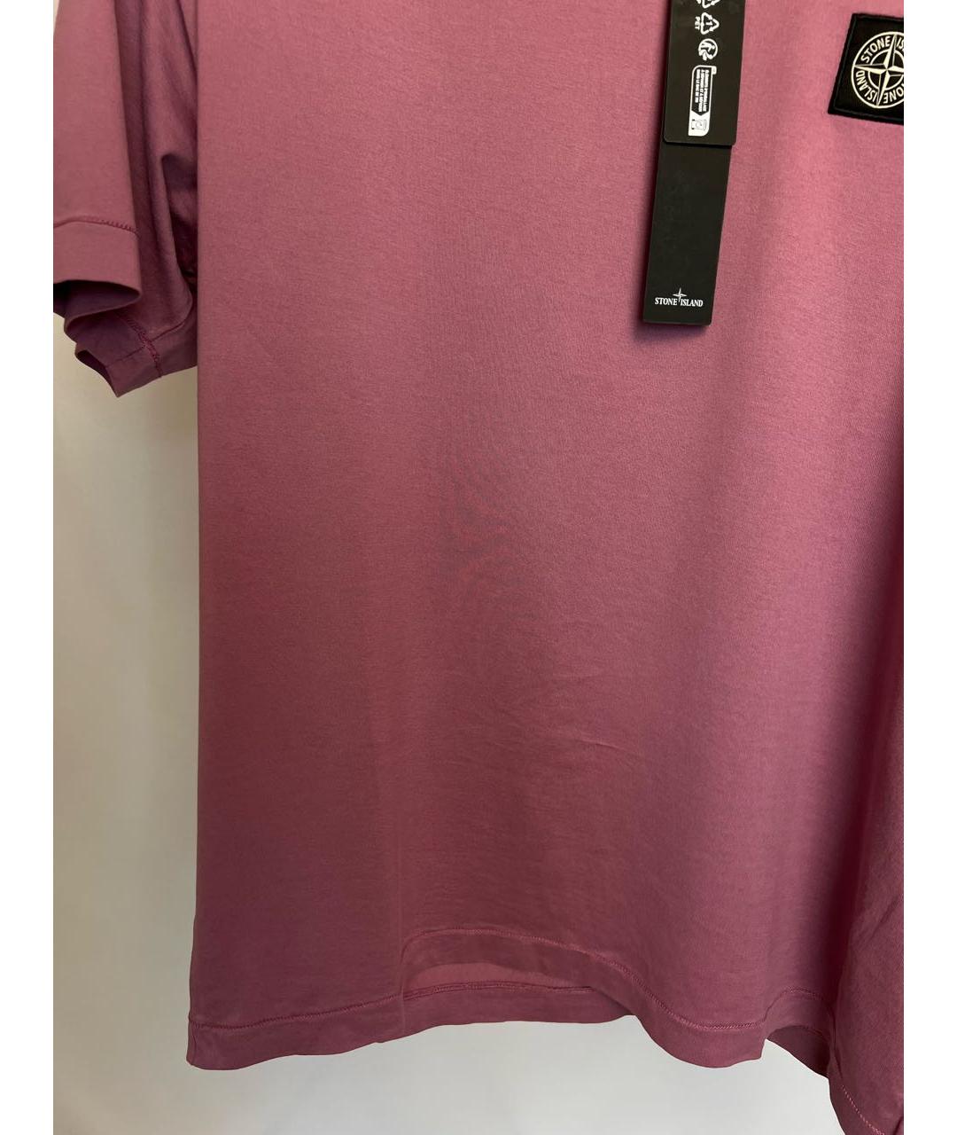 STONE ISLAND Розовая хлопковая футболка, фото 4