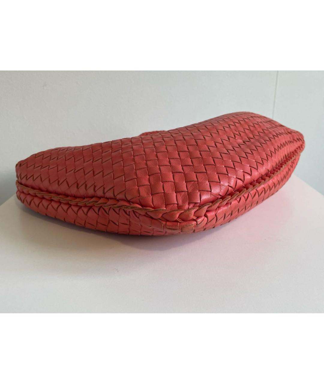 BOTTEGA VENETA Коралловая кожаная сумка с короткими ручками, фото 7