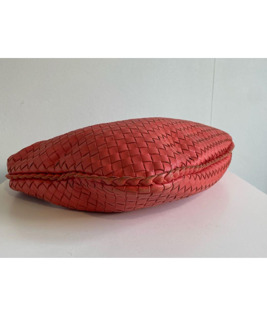 BOTTEGA VENETA Коралловая кожаная сумка с короткими ручками, фото 6
