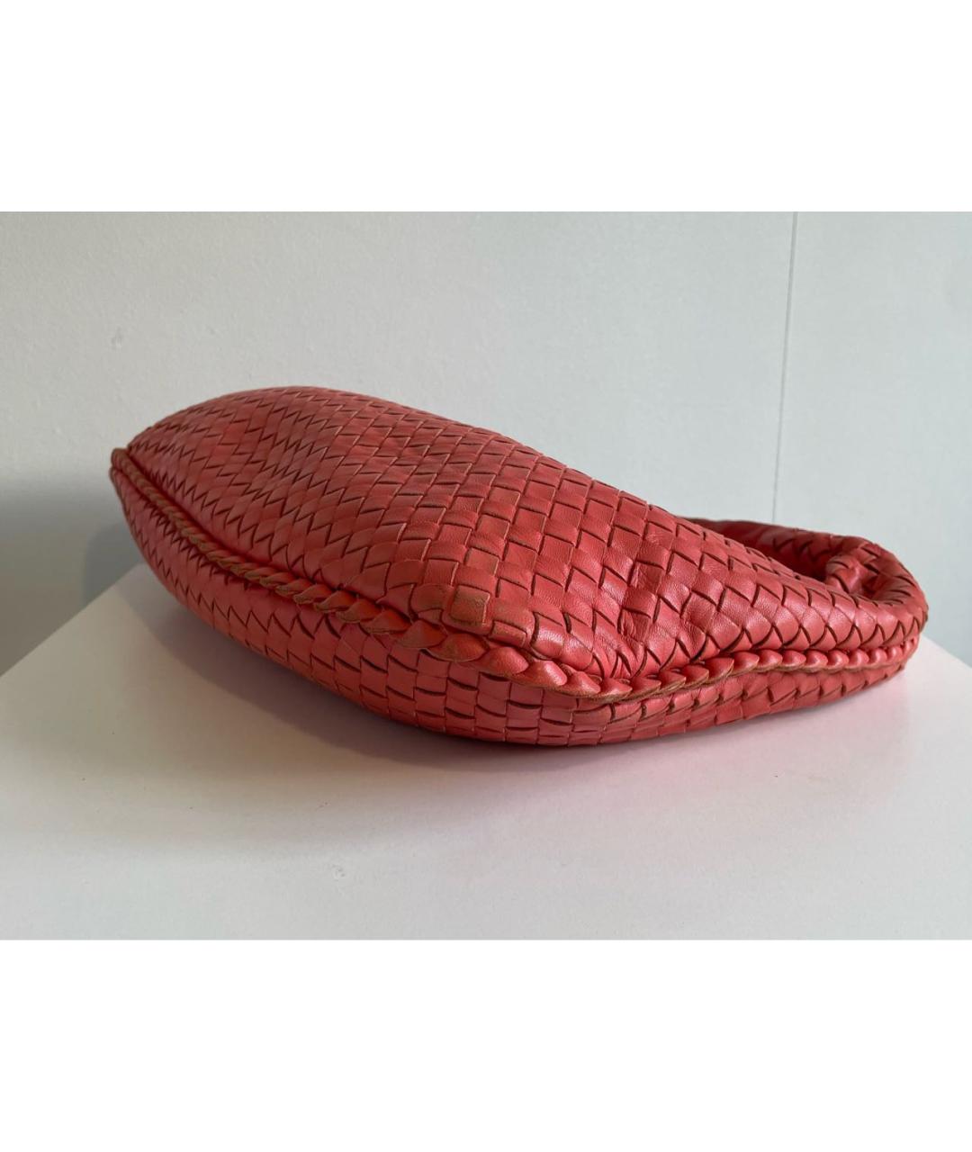 BOTTEGA VENETA Коралловая кожаная сумка с короткими ручками, фото 5