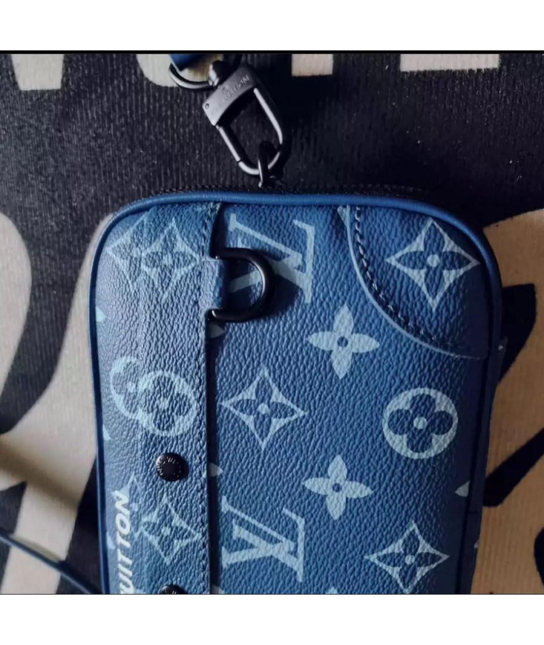 LOUIS VUITTON Синяя кожаная сумка на плечо, фото 3