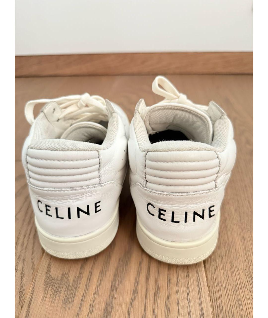 CELINE Белые кожаные кроссовки, фото 4