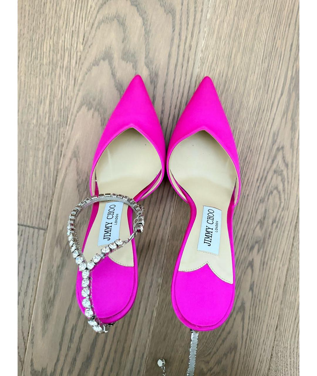 JIMMY CHOO Фуксия текстильные туфли, фото 3