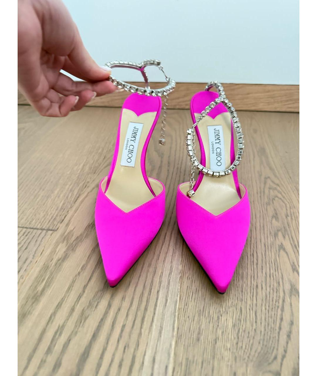 JIMMY CHOO Фуксия текстильные туфли, фото 2