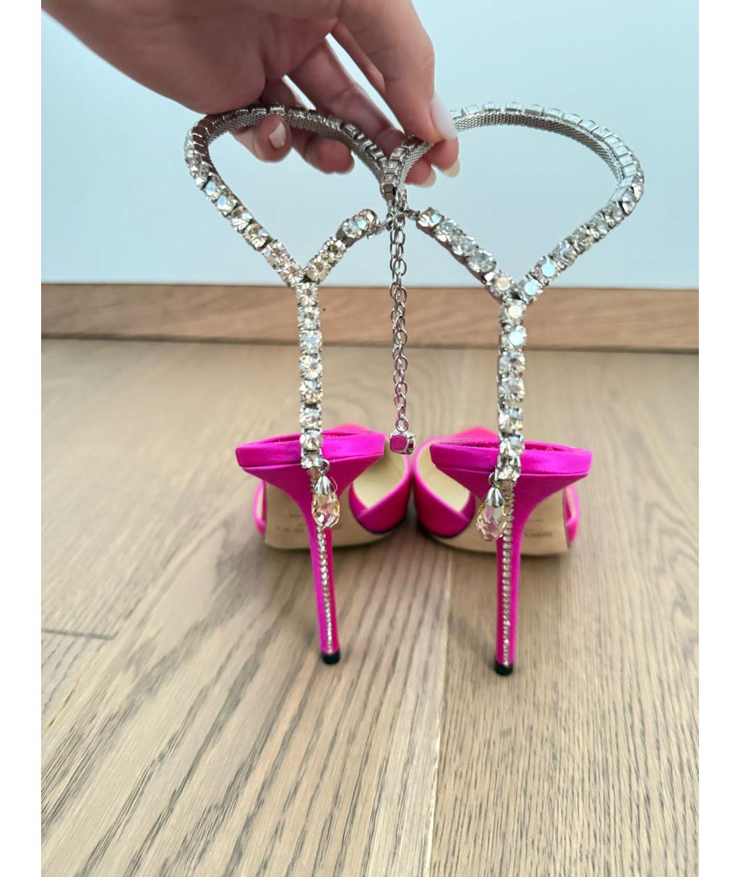 JIMMY CHOO Фуксия текстильные туфли, фото 4