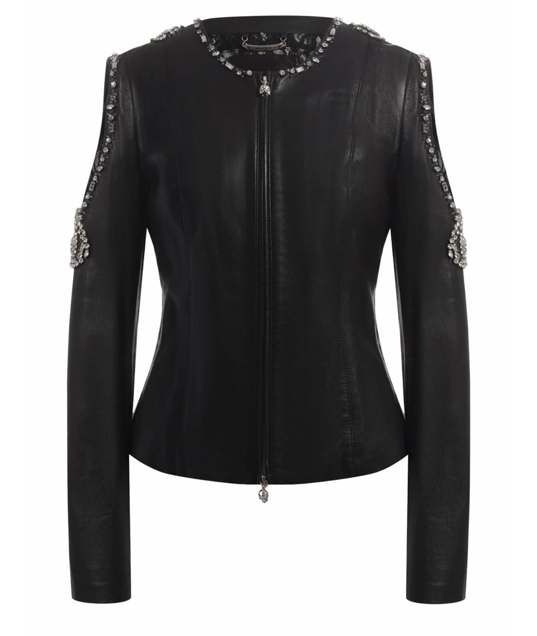 PHILIPP PLEIN Черная кожаная куртка, фото 1