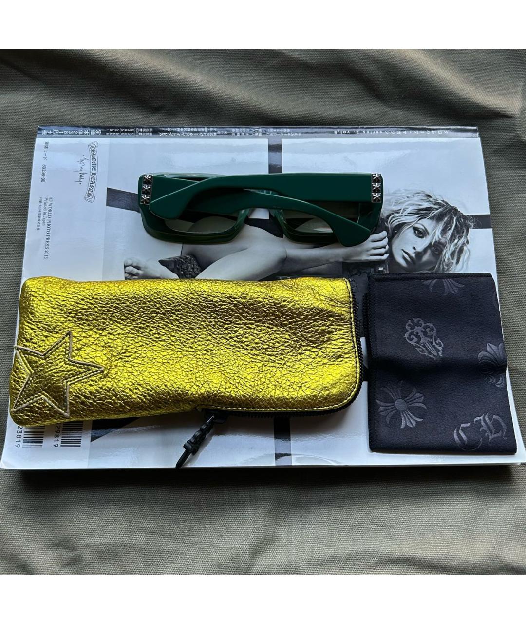 CHROME HEARTS Зеленые пластиковые солнцезащитные очки, фото 5