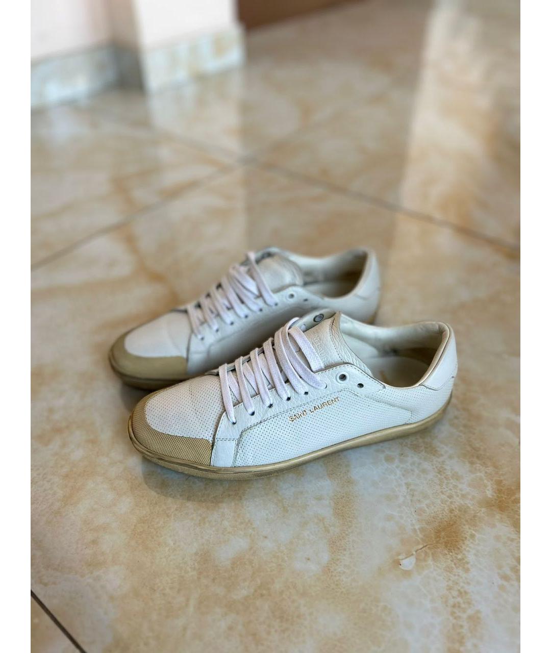 SAINT LAURENT Белые кожаные кеды, фото 8