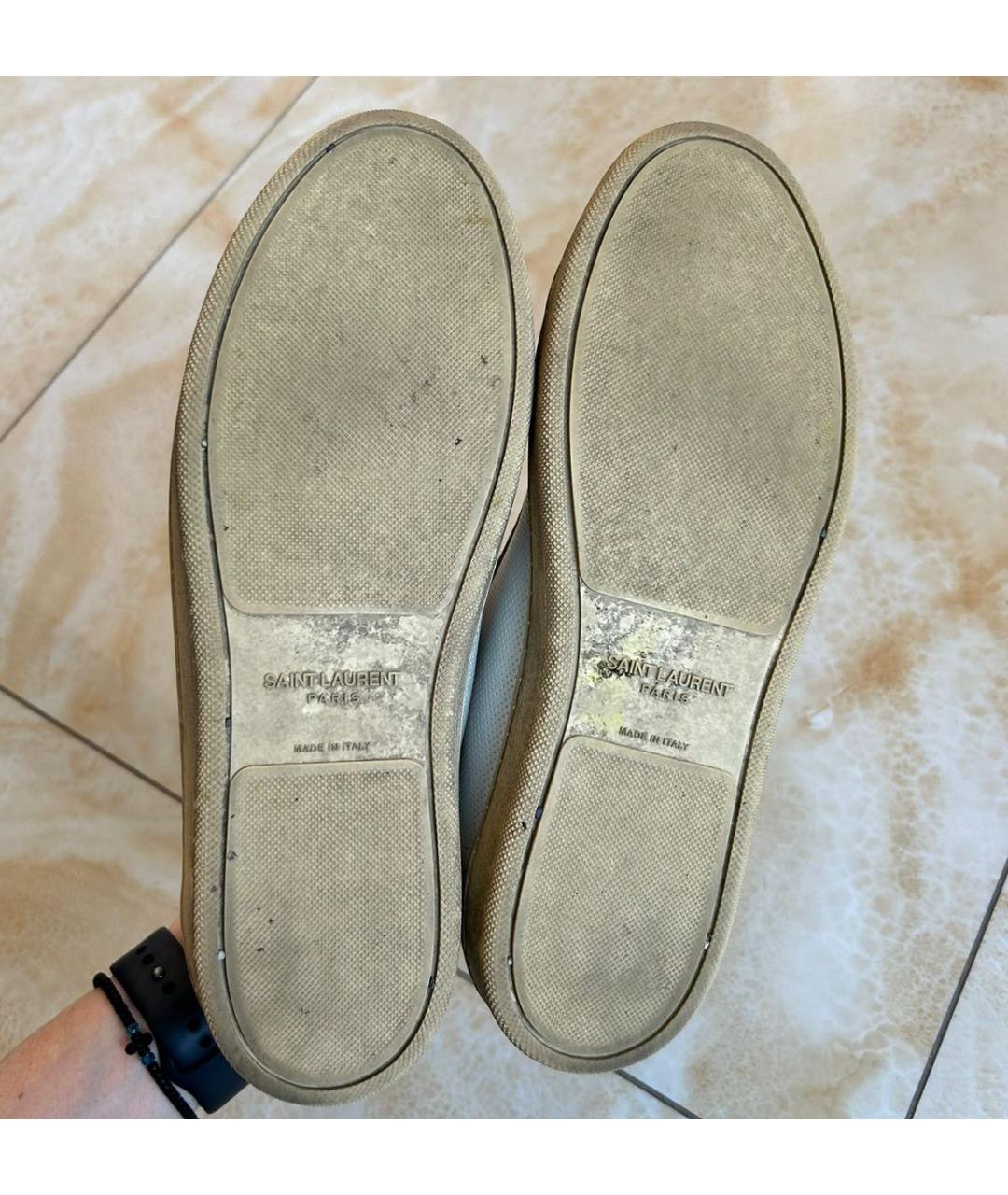 SAINT LAURENT Белые кожаные кеды, фото 7