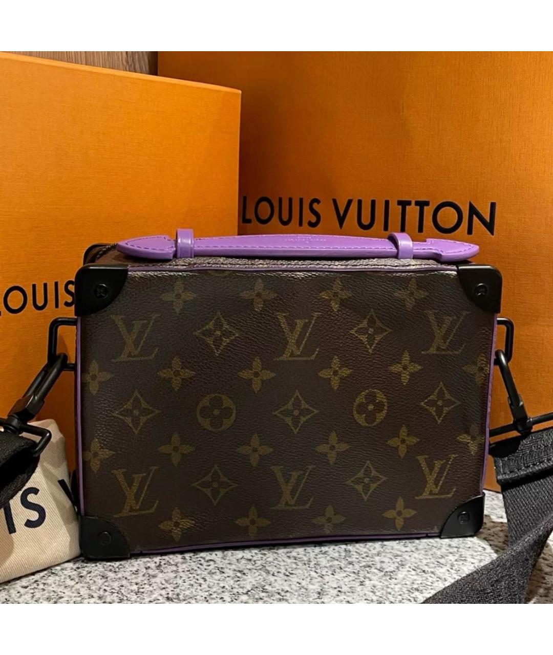 LOUIS VUITTON Коричневая кожаная сумка на плечо, фото 3