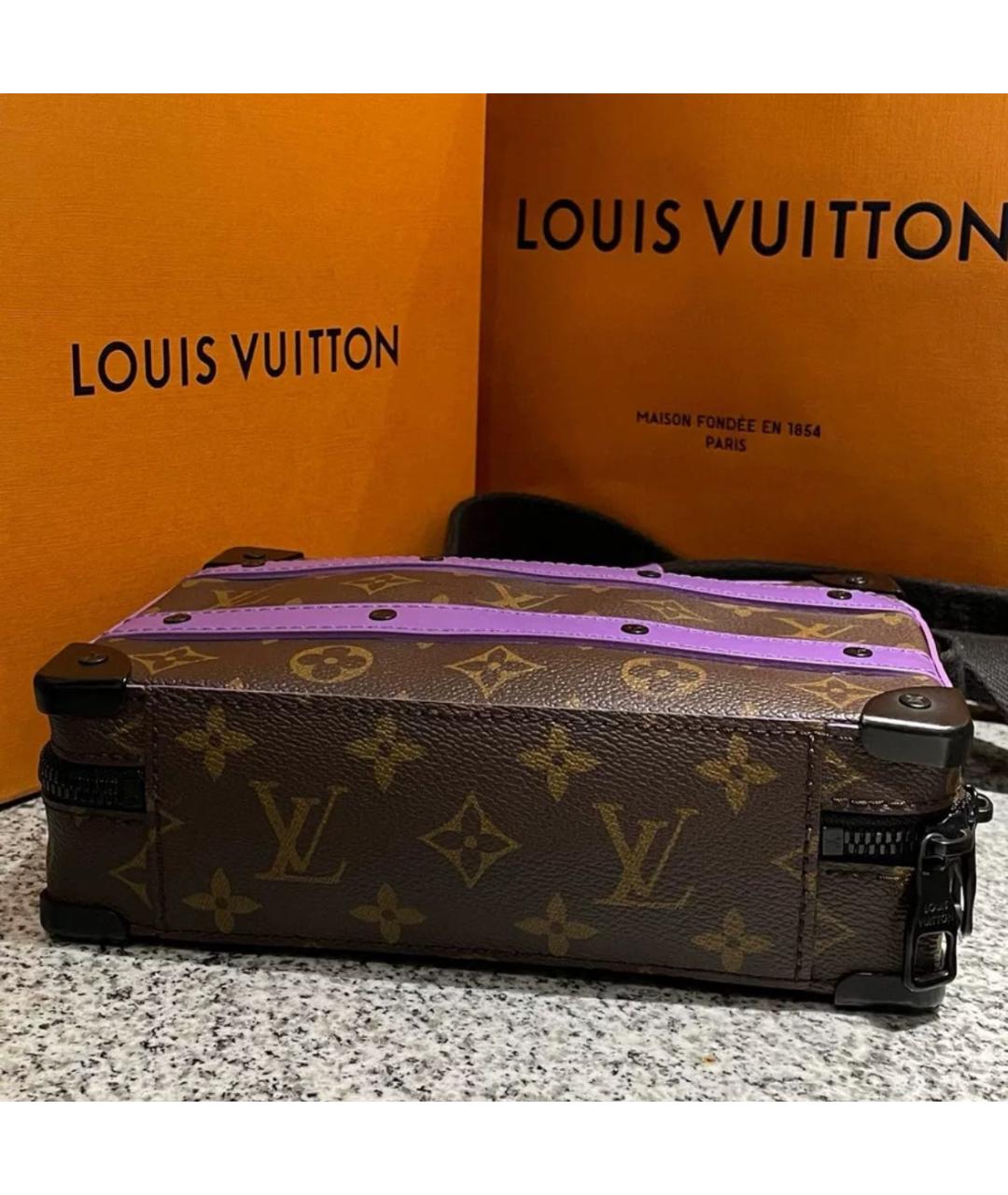 LOUIS VUITTON Коричневая кожаная сумка на плечо, фото 4