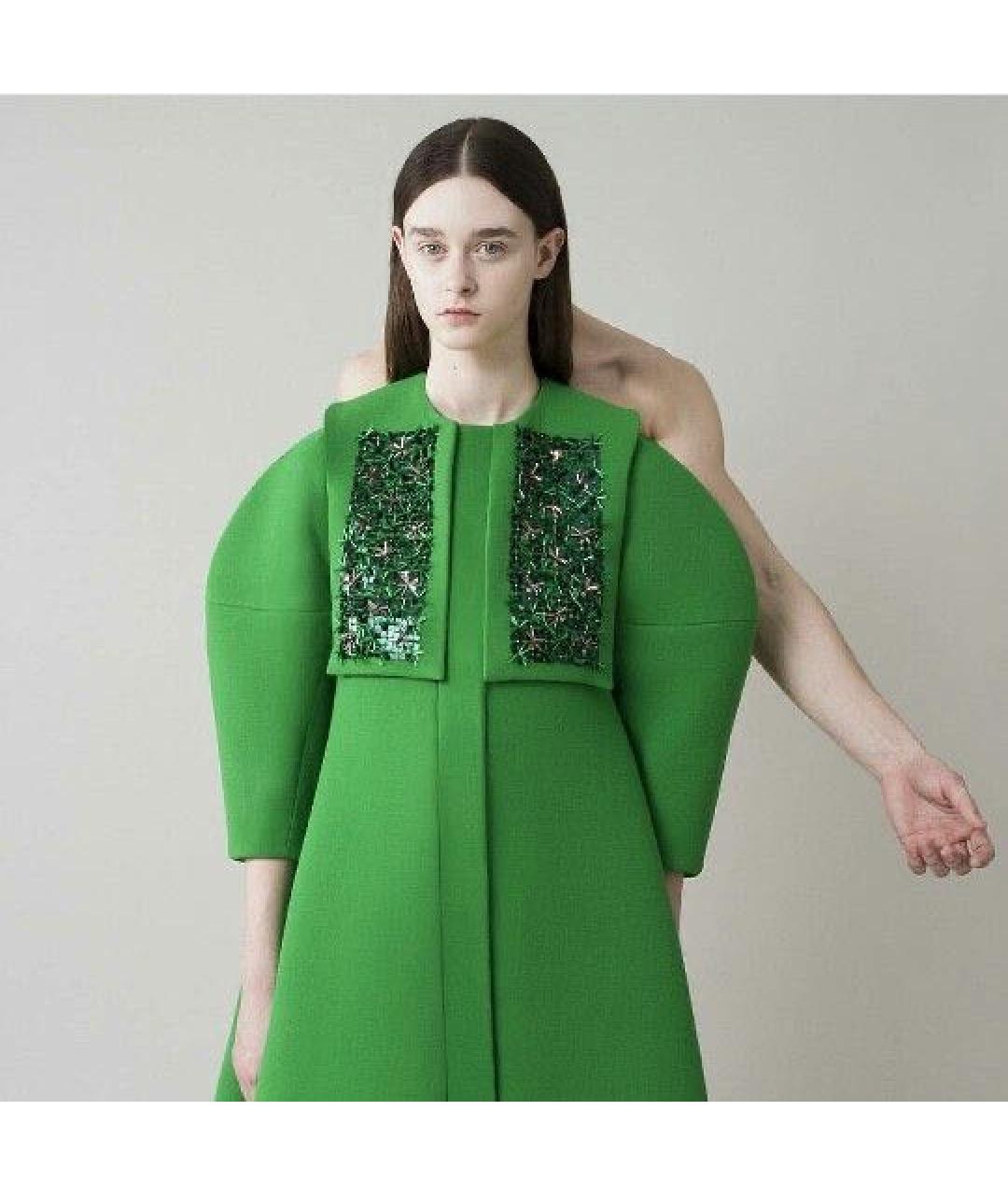 DELPOZO Зеленые шерстяное пальто, фото 5