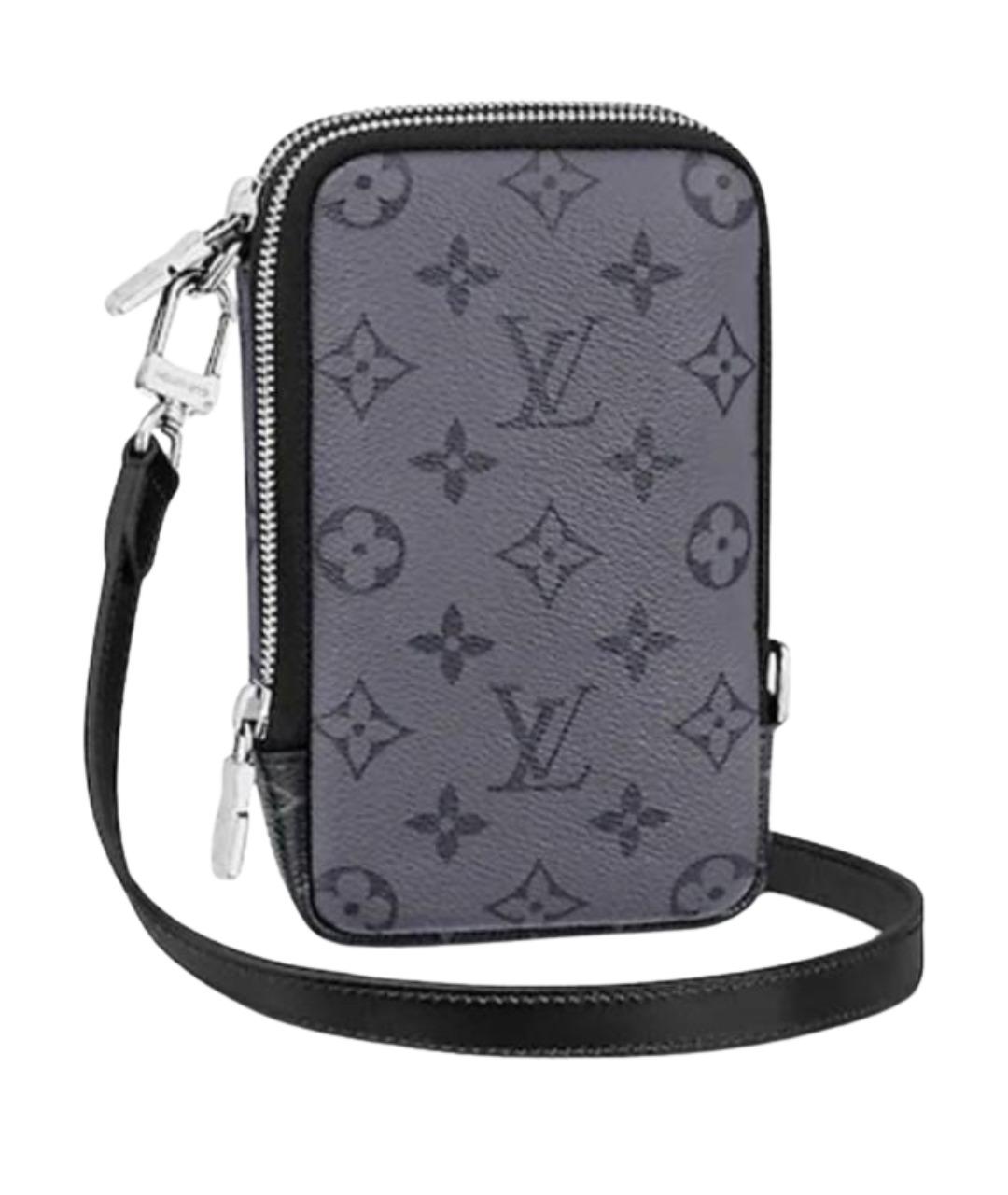 LOUIS VUITTON Антрацитовая кожаная сумка на плечо, фото 1