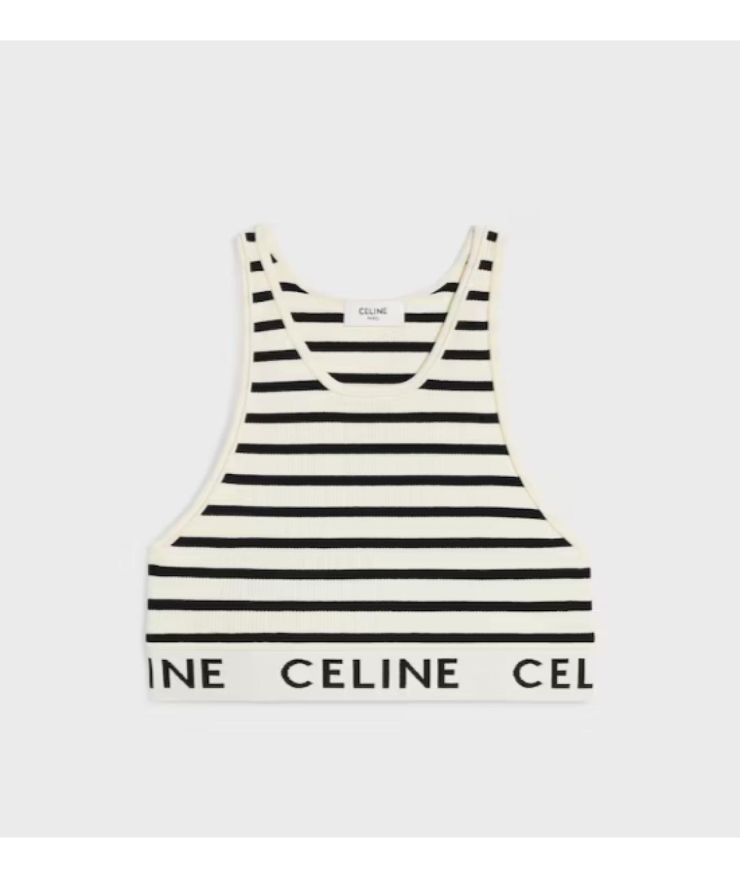 CELINE Белая хлопковая майка, фото 6