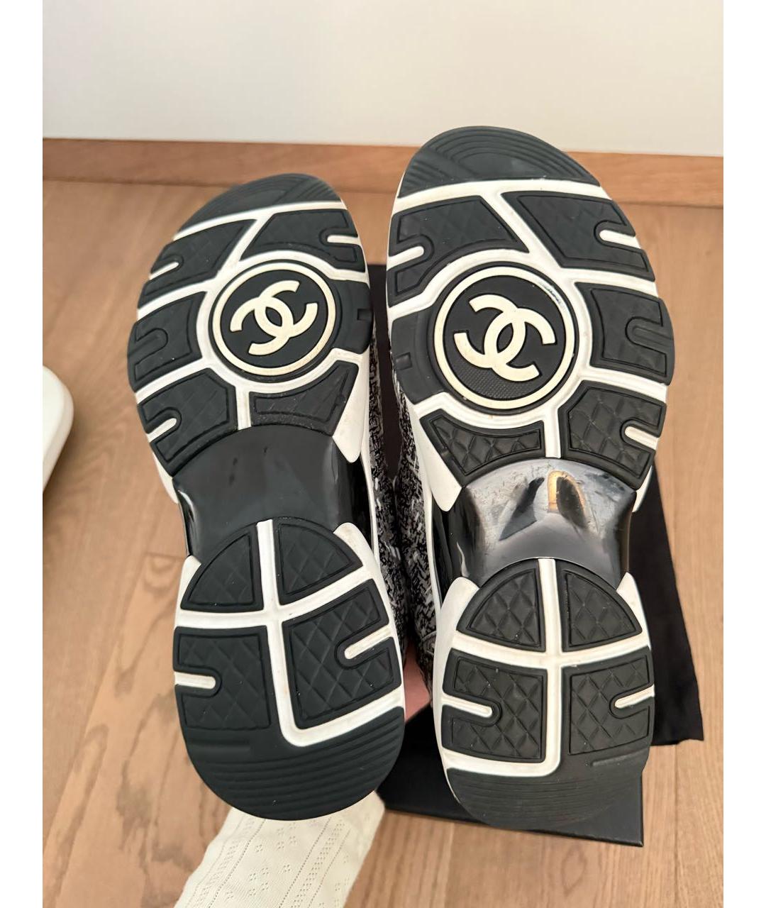 CHANEL Черные текстильные кроссовки, фото 5