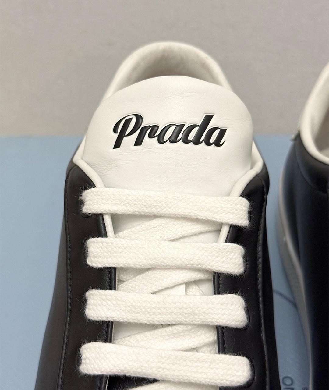 PRADA Черные кожаные кеды, фото 5